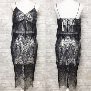 Faux Leather Metallic Lace Crop Top & Skirt Bundle